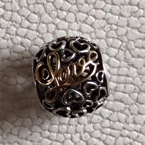 Pandora Charm Message of Love Sterling Silver/14K